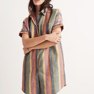 Madewwll courier stripe shirt dress rainbow